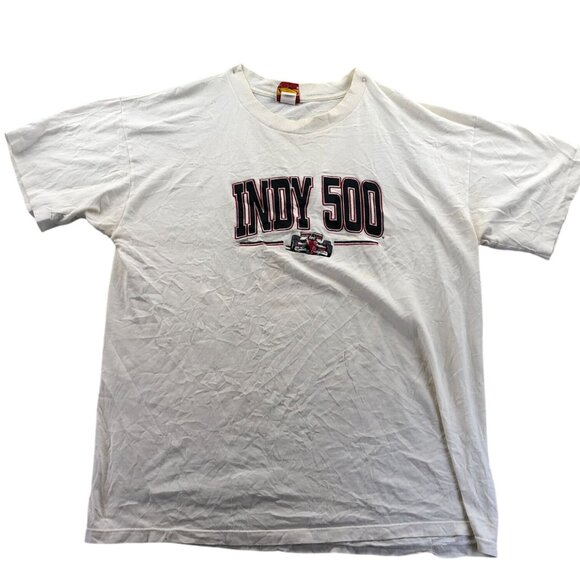 Vintage St. Clair Apparel Mens Indy 500 T-Shirt Large Short Sleeve Embroidered - Picture 1 of 13